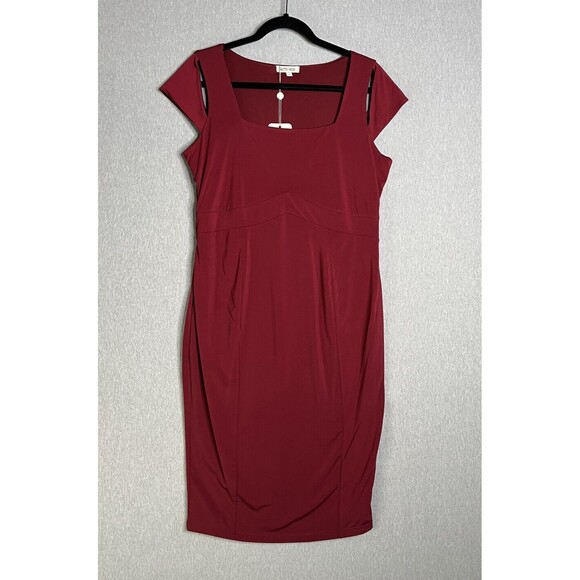 Kimi and Kai Maternity Dress Body-con Short Cold Shoulder Maroon Red Women Sz M - Picture 2 of 11